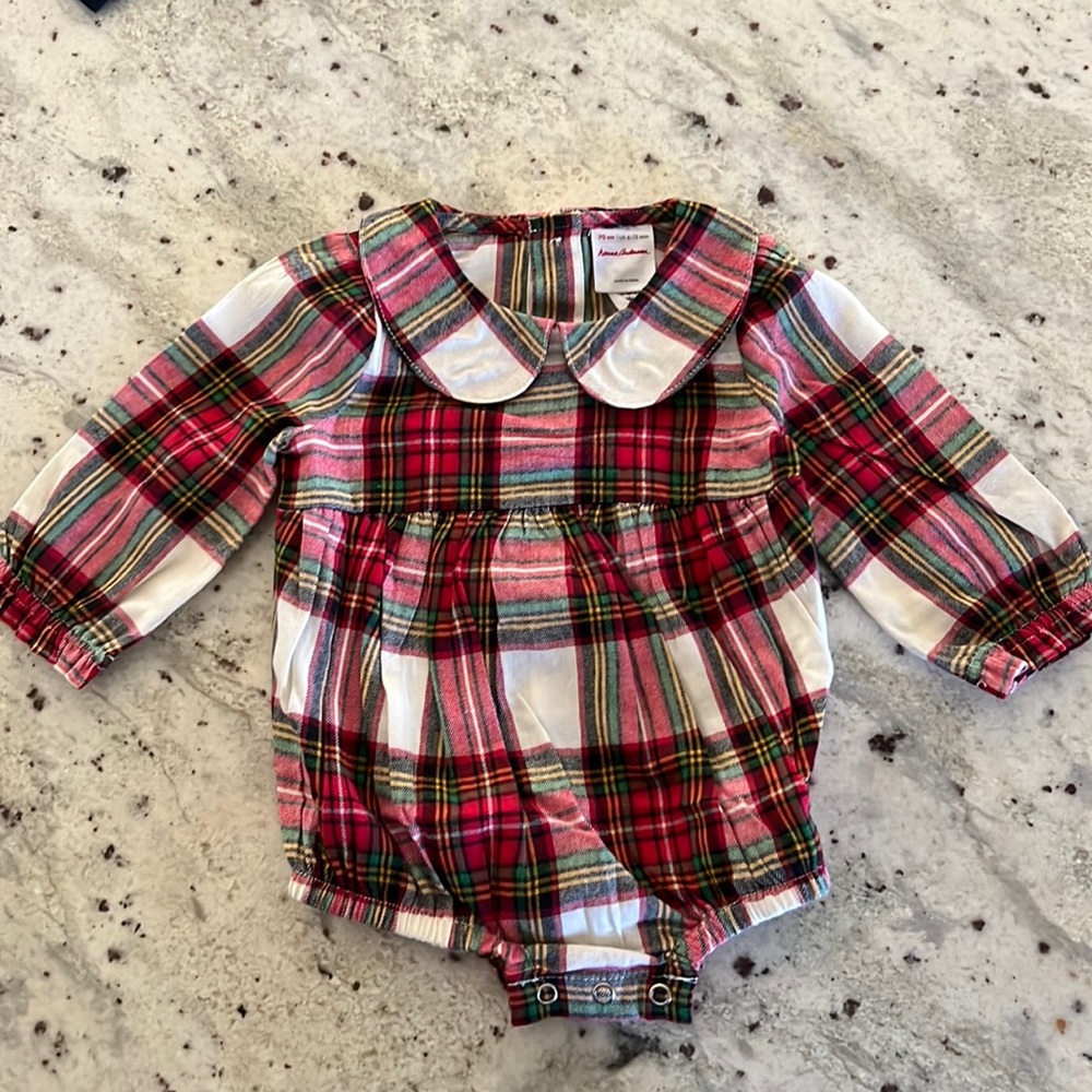 Hanna Andersson woven flannel bubble romper